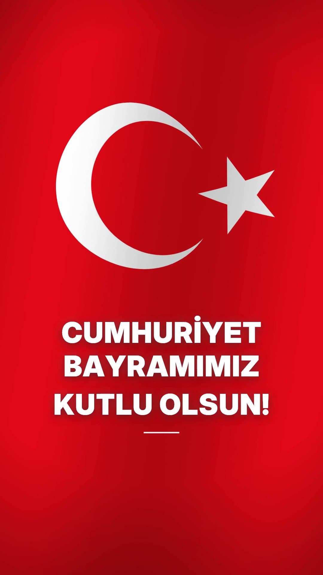 Republic Day of Türkiye: the waving Turkish flag with the message “Happy Republic Day!”